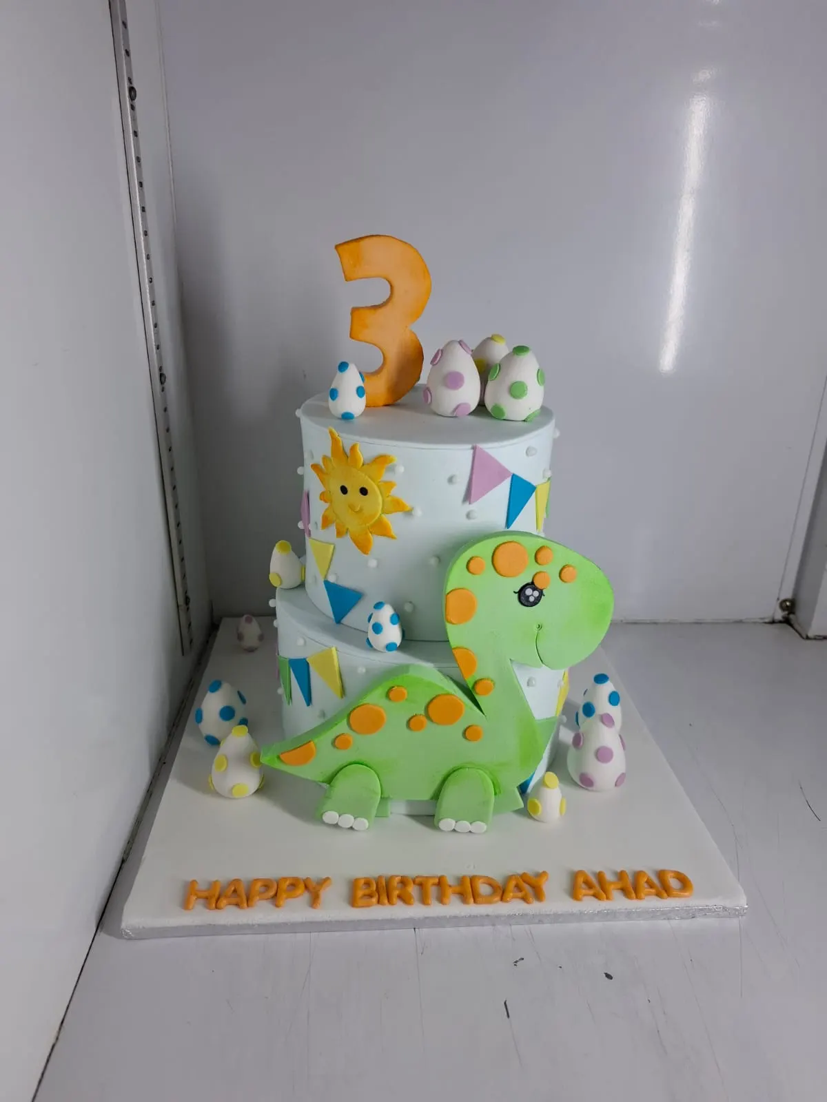 Kids Dinosaur Fondant Birthday Cake - Cake Art Academy portfolio Pakistan