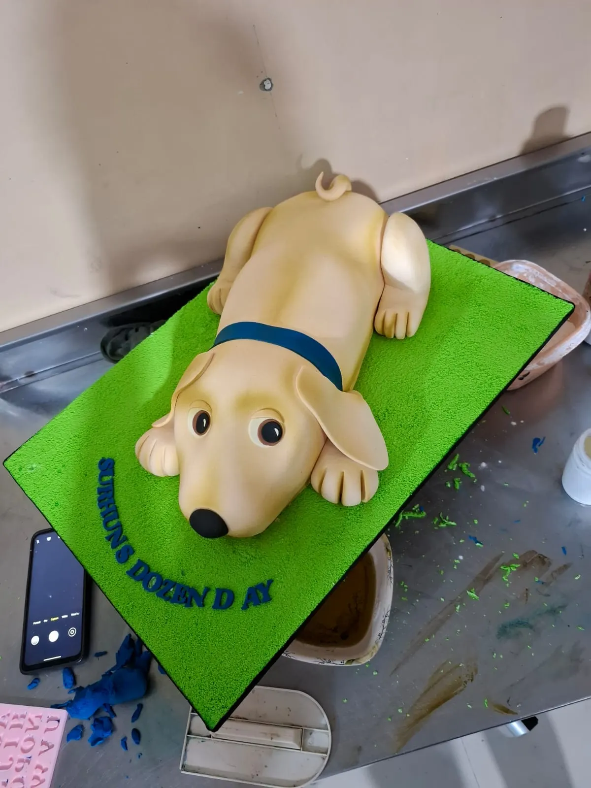 Realistic Dog Fondant Model Cake - Cake Art Academy portfolio Pakistan